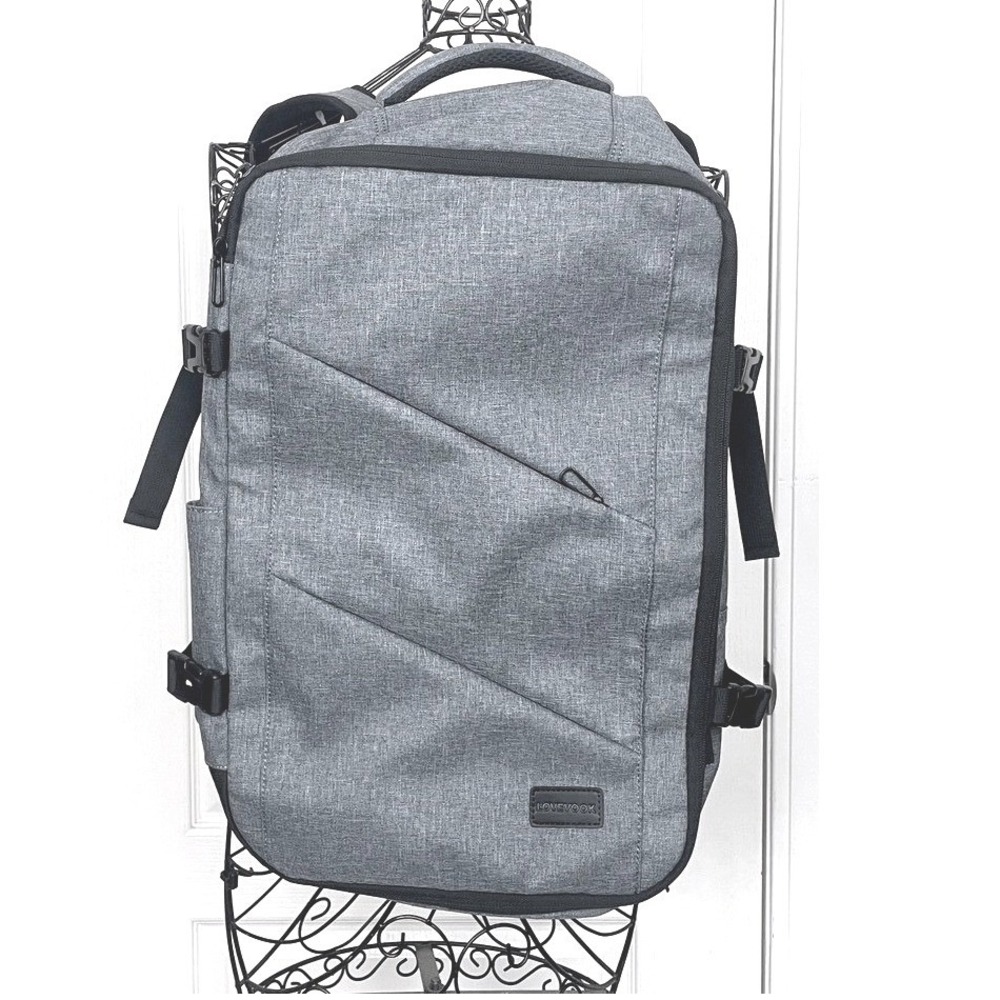 LoveVook Flight Approved Travel Carry On Backpack Gray Laptop Bag 40L USB A+ Con